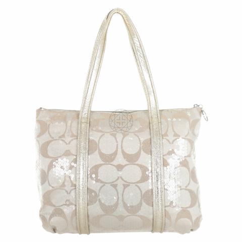 Sell Coach Poppy Pop Sequins Tote Bag - Gold | HuntStreet.com
